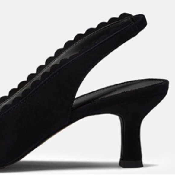 NIB - Junayuan Women's Low Kitten Heel Slingback Dress Shoes - Black, Size 9.5 - Picture 3 of 15